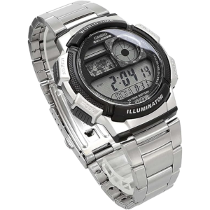 Casio AE-1000WD-1AV Youth Digital World Time Men's Watch Black Silver
